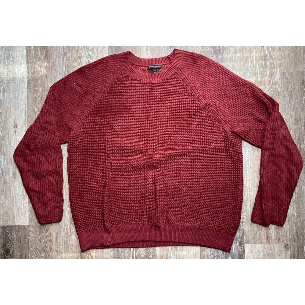 Banana Republic Orange Waffle Knit Sweater Men’s Xl